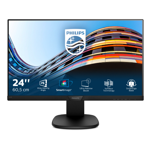 Philips S-line 243S7EHMB - Monitor a LED - 24" (23.8" visualizzabile) - 1920 x 1080 Full HD (1080p) @ 60 Hz - IPS - 250 cd/m² - 1000:1 - 5 ms - HDMI, VGA - altoparlanti - nero, nero testurizzato